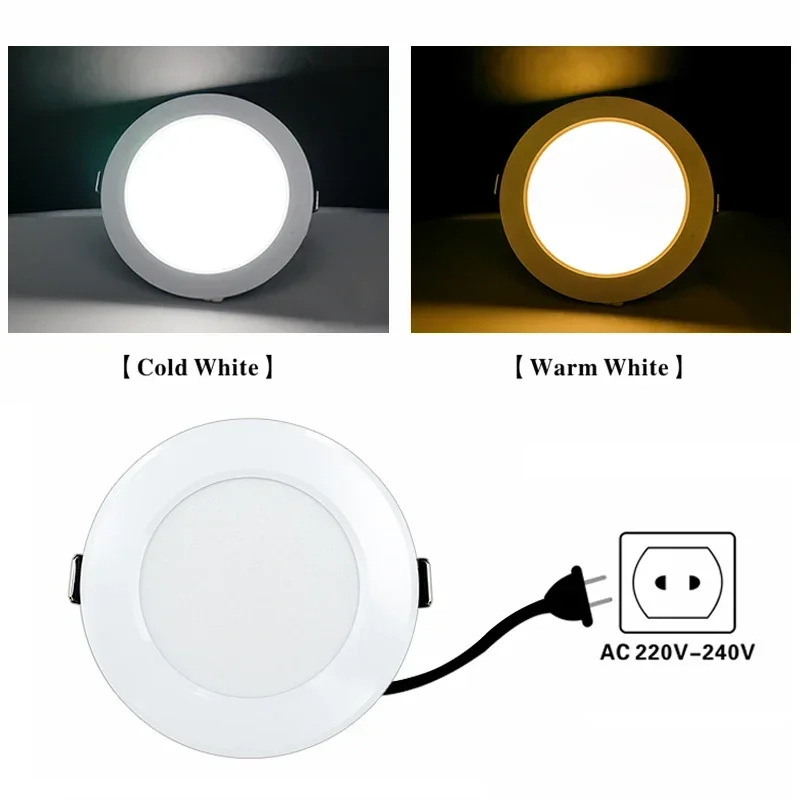 10pcs/lot LED Downlight 3W 5W 7W 9W 12W 15W AC 220V Warm Cold White Recessed Led Lamp Spot Light Led Bulb for Bedroom Kitchen led downlight