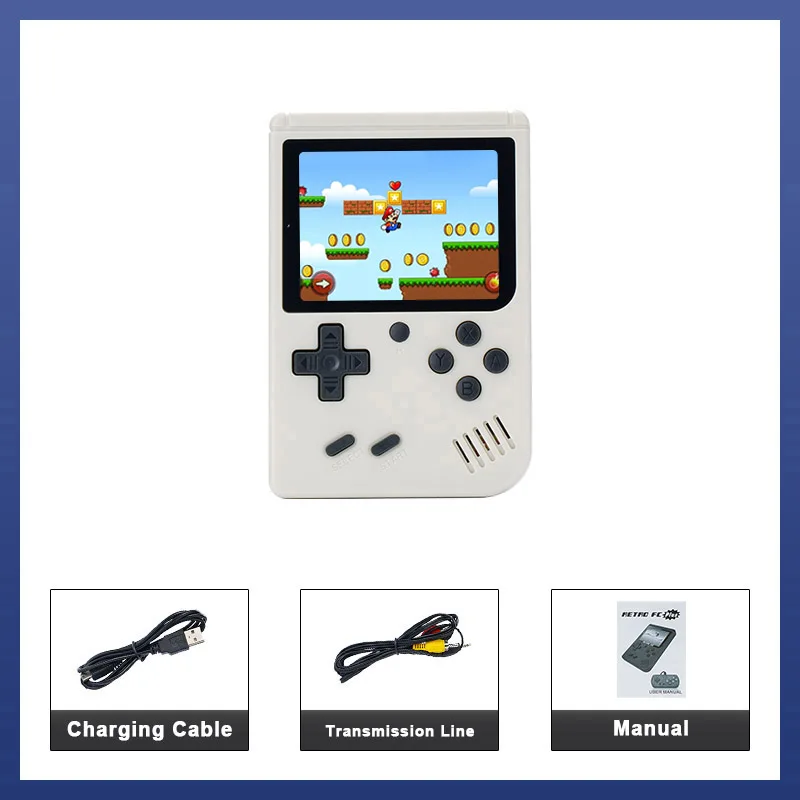 FANGTUOSI Portable Mini Handheld Video Game Console 8-Bit 3.0 Inch Color LCD Kids Color Game Player Built-in 168 hot games 