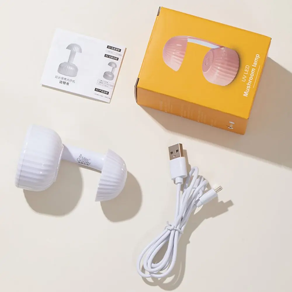 휴대용 6 LED 미니 UV LED 네일 램프 버섯 모양 휴대용 매니큐어 램프 타입-C 충전 네일 아트 도구 네일 아트 도구