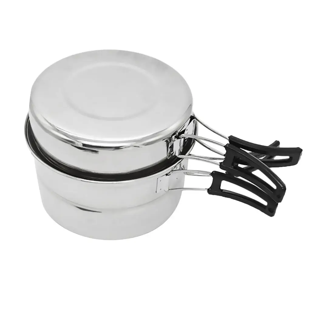 Camping Cooking Pot Frying Flat Pan Set Ultralight Utensils Outdoors Picnic