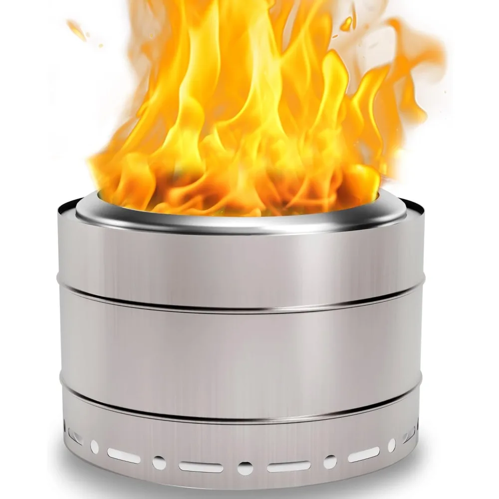 Description Picture 2 of item19.5 inch Smokeless Fire Pit with Carry Bag, Stainless Steel Outdoor Smokeless Firepit, Wood Burning Fire Pits for Camping, Bonf