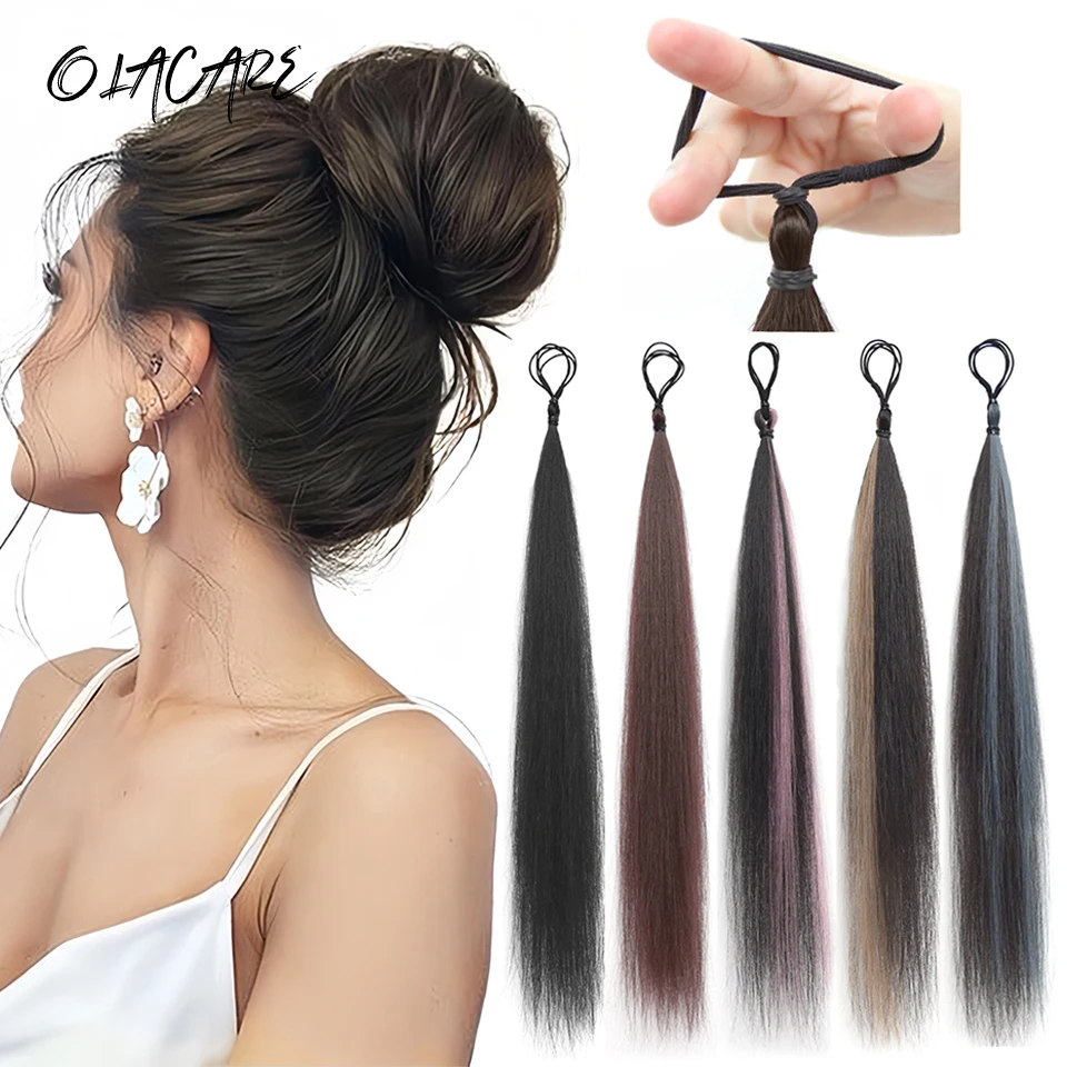 Synthetic Hair Bun for Women Curly Straight Messy Updo