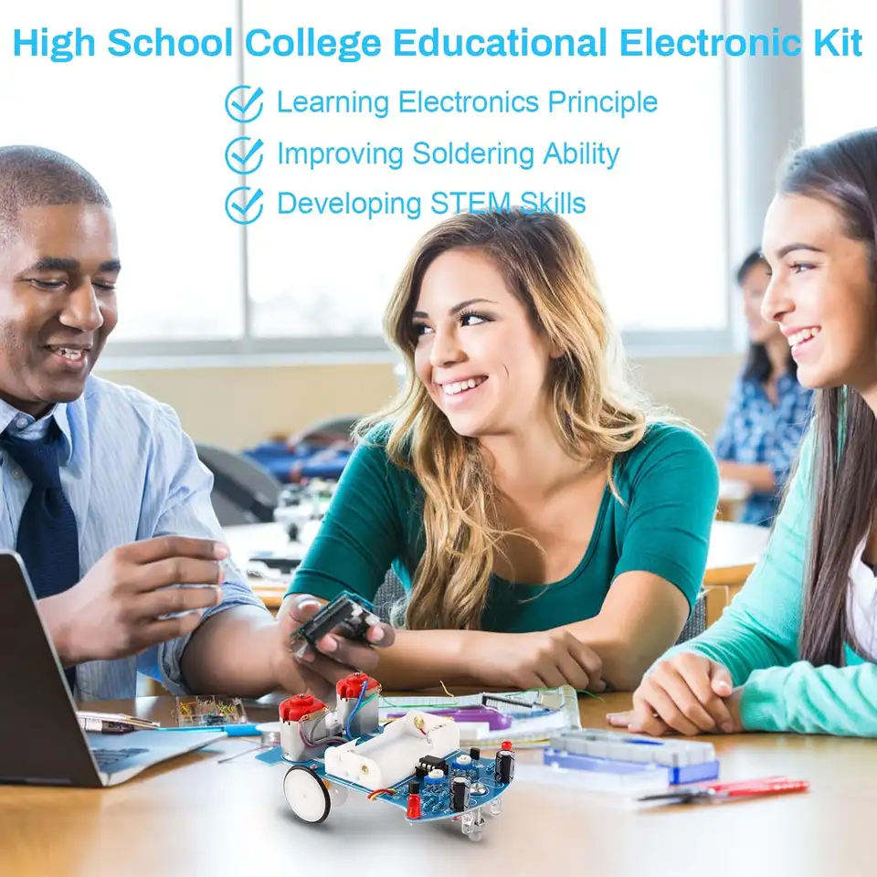 Smart Car Soldering Project Kits D2-5 Smart Tracking Robot Car Sets Soldering Learning Electronics Set for DIY Electronics image 4