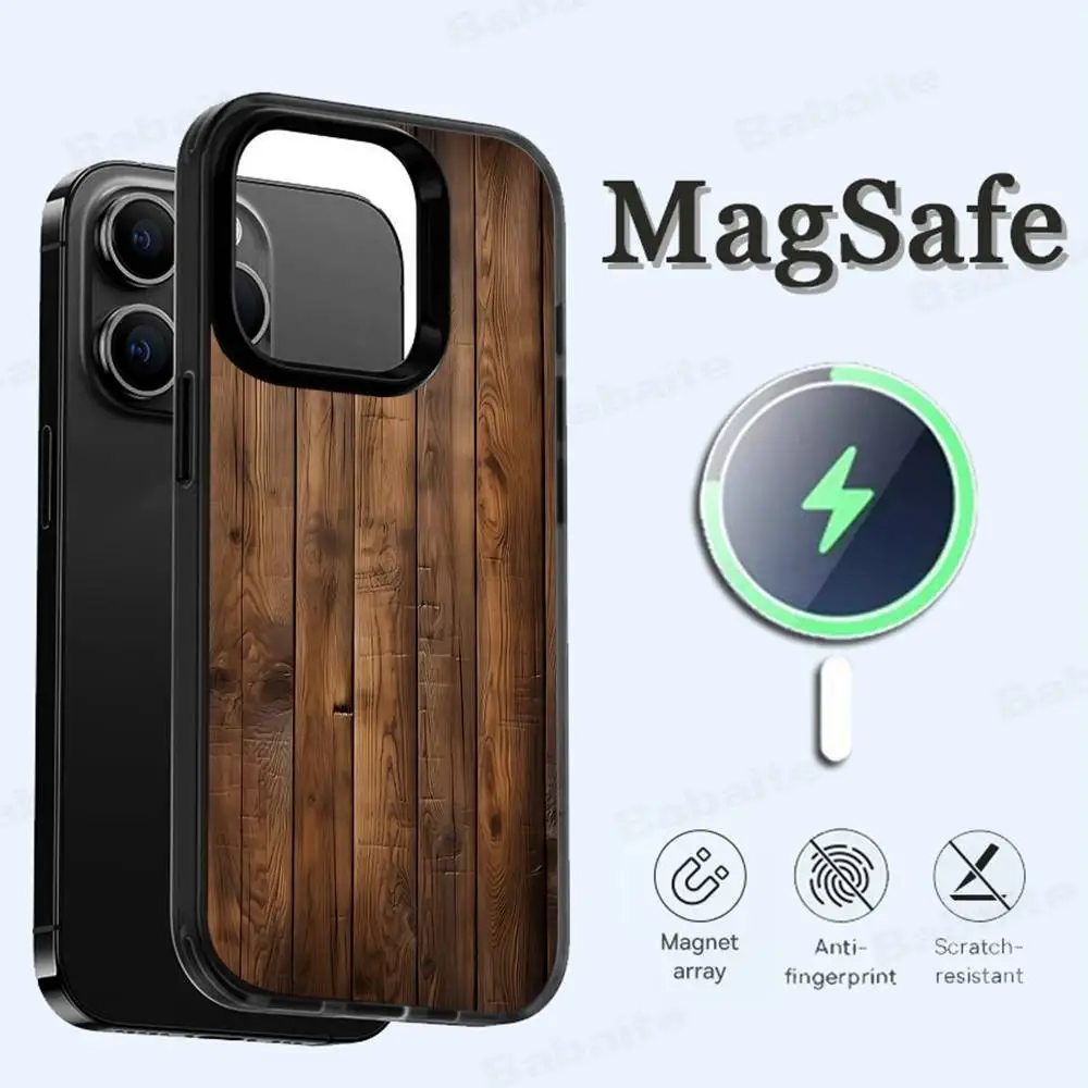 Wood Texture Art MagSafe Phone Case - Shockproof Cover