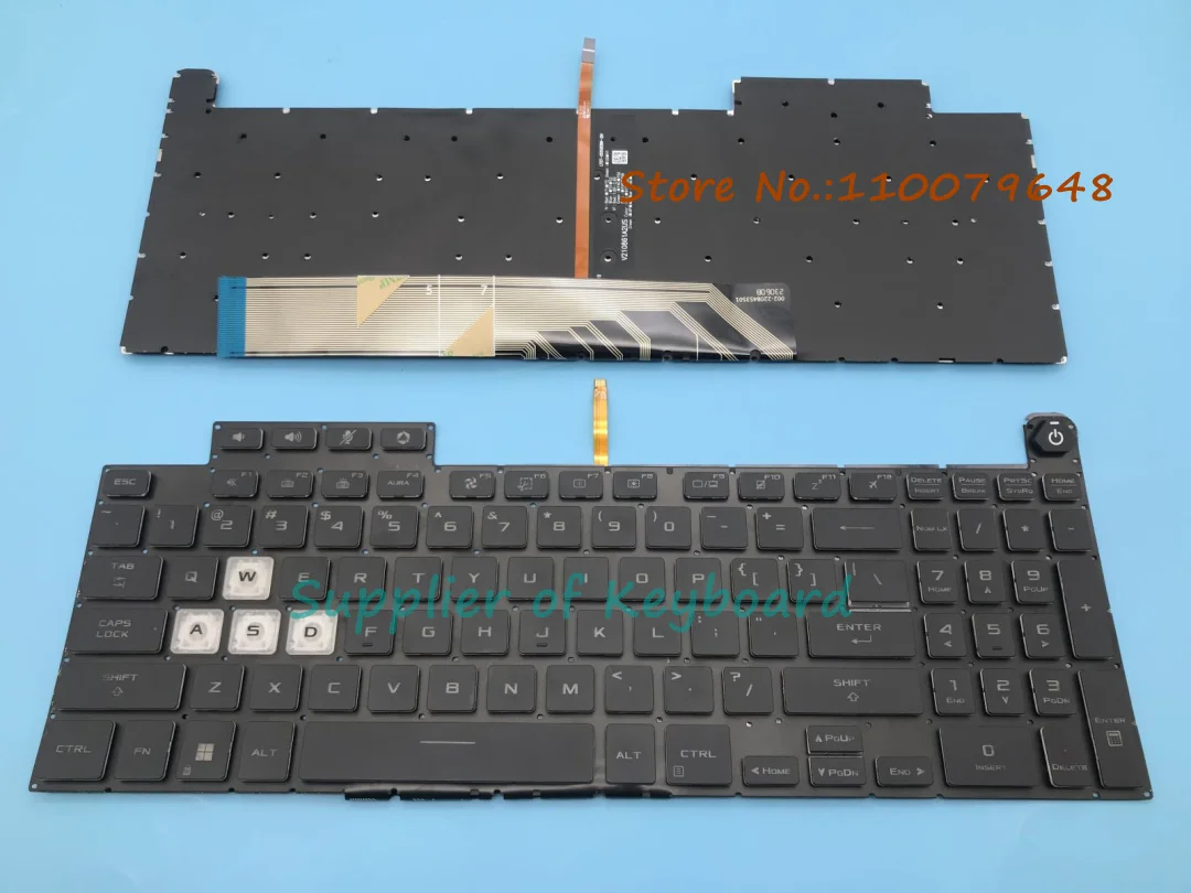 Teclado Retroiluminado para Jogos Asus Tuf F15 Fa507 Fa507r Fx507 Fx507zc Fx517 Fx517z Fx707 Fx707z F707 Inglês e Russo Novo