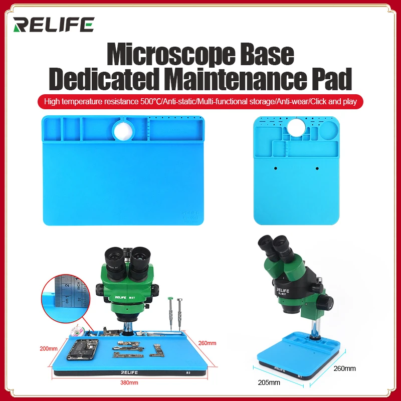 

RELIFE RL-004I Microscope Base B3/B1 Repair Pad Insulation High Temperature Silicone Pad Welding Table Pad BGA Soldering Station