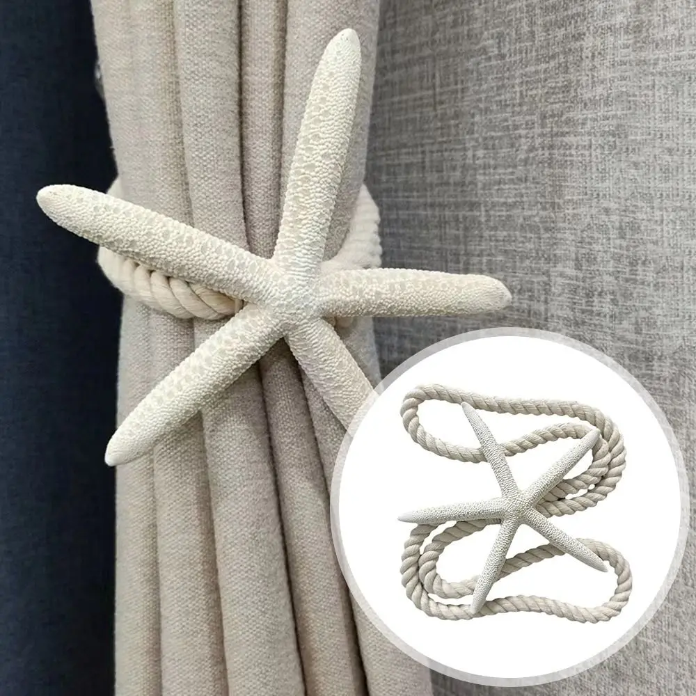 Sea Star Curtain Tieback DIY Five Finger Star Curtains Tie Backs Hand Woven Fashion Curtain Binding Strap