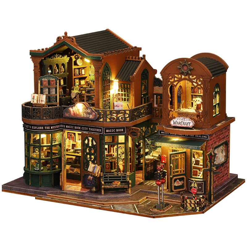 Case delle bambole in legno fai da te Bacche dolci Tempo Casa K di costruzione in miniatura Torta Casa delle bambole con mobili Luci a LED per regali per ragazze  26
