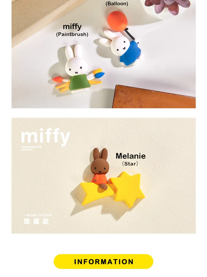Kawaii Niedliche Miffy Cartoon Kreative Kühlschrankmagnete Mystery Blind Box Geschenke Spielzeugmodelle Anime-Figuren Sammel-Ornamente – Detail 7