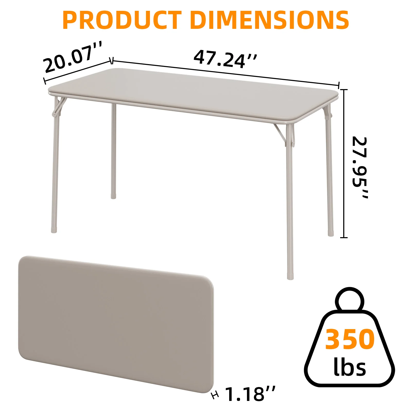 Tragbarer, zusammenklappbarer, rechteckiger Kartentisch mit stabilem Metallrahmen, gepolsterte Tischplatte aus PU-Leder für Esszimmer, Camping im Freien – Detail 6