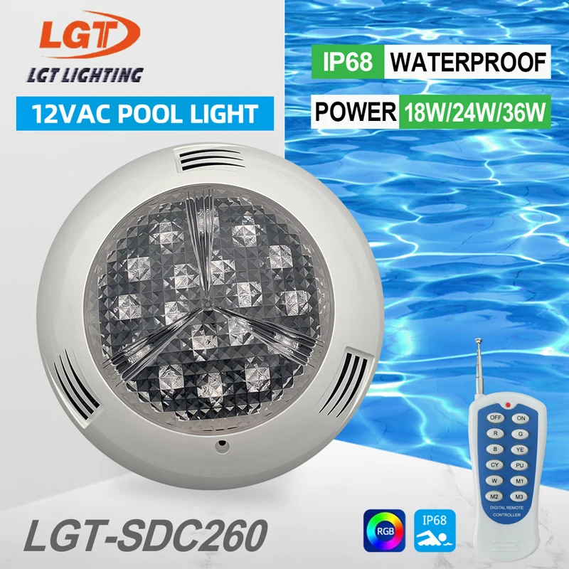 

LED Pool Light Swimming Replacement Landscape High Quality Muti-color PC Anti UV Wall Mounted Reomte Controller AC12V