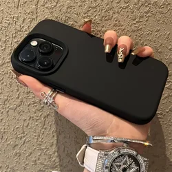 Luxury Silicone Shockproof Solid Color Phone Case Cover for iPhone 12 Pro (Black)