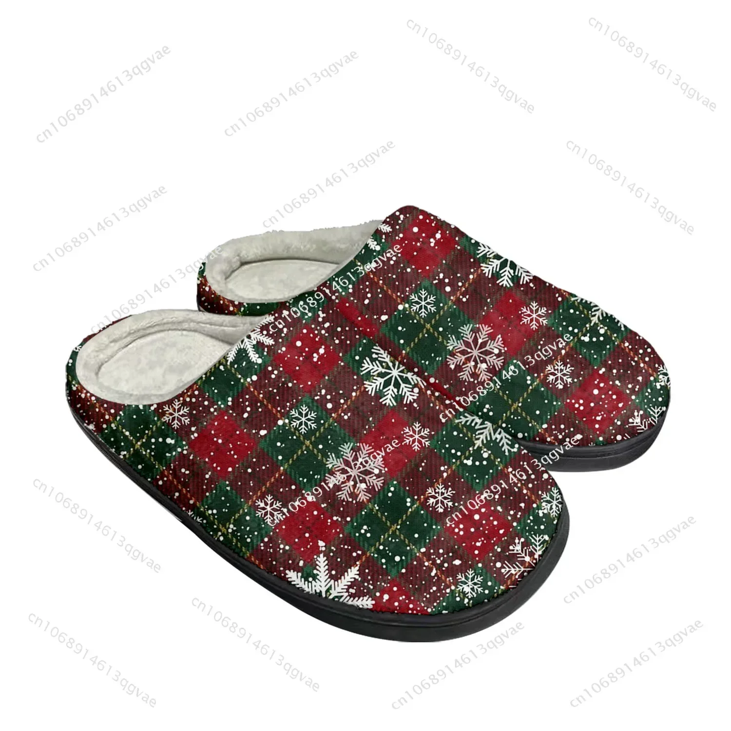 New Christmas Pattern Home Cotton Slippers Mens Womens Plush Bedroom Casual Keep Warm Shoes Thermal Indoor Slipper Custom Shoe
