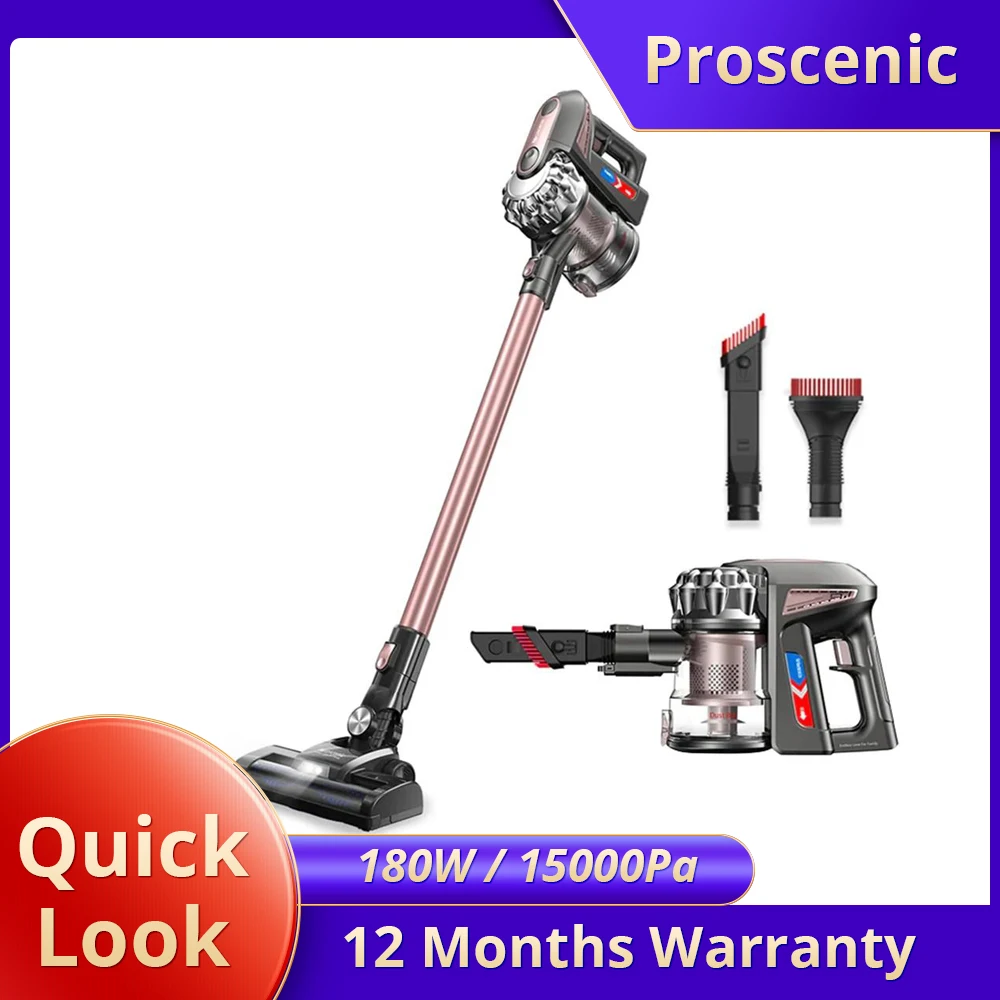 Proscenic P11 Cordless Bagless Stick Vacuum Cleaner 25KPa Suction with  Carpet Boost Wet Dry Vacuum Mop with Charge Dock 