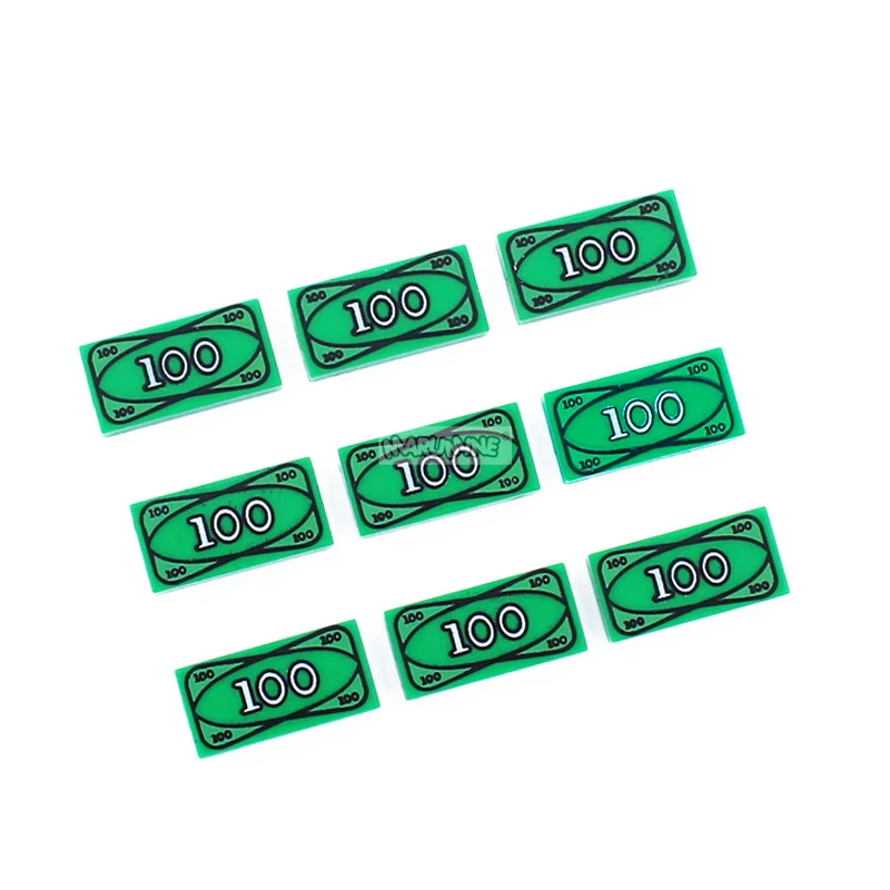 Marumine US Dollar 1x2 Tile Compatible 3069 Pirates Blocks Part Bill Money Cash MOC Building Brick Mini Person Model Accessories 2