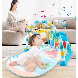 Baby Play Mat Toddler Music Rack Carpet with Piano Keyboard Infant Playmat Gym Crawling Activity Rug Toys for 0-12 Months Gift