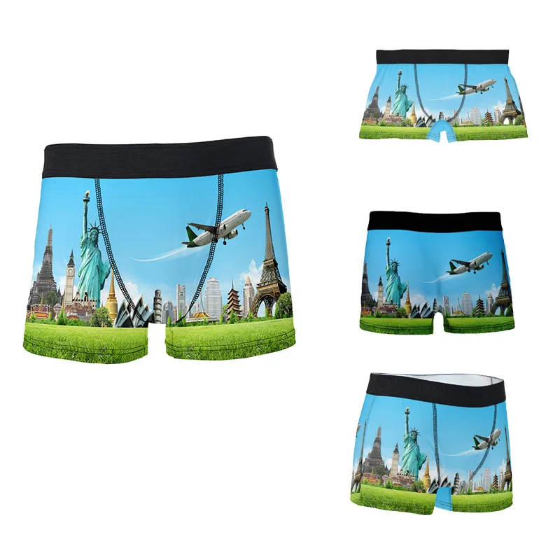 

Summer Mens Swimwear With Push-Up Printing Breathable Swim Suit Speed Matching Beach Shorts Sexy Men's panties