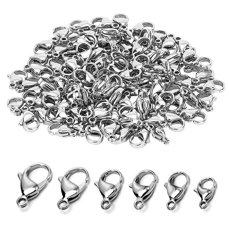 20pcs Lobster Claw Clasps 9 15mm Grade A 304 Stainless Steel Lobster