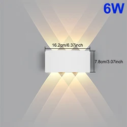 LED Waterproof Outdoor Wall Lamp - Modern Decorative Light for Garden, Porch, Bathroom, Bedroom, and Living Room (White - 6W)