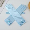 Girls Princess Accessories Kids Satin Bow Elsa Cinderella Gloves for Costume Children Birthday Halloween Party Cosplay Gift 1
