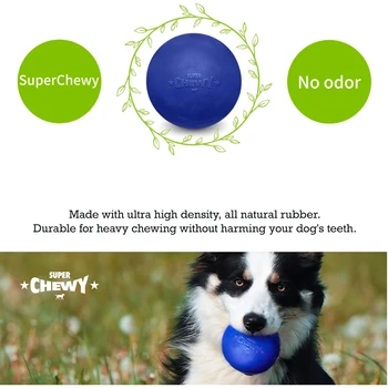 SuperChewy Tough Dog Ball Toy Strong Natural Rubber Great Fetch Toy Durable Chew Toy for Aggressive Chewers Large Breed Tested 3