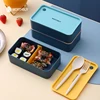 WORTHBUY Portable Lunch Box For Kids School Microwave Plastic Bento Box With Movable Compartments Salad Fruit Food Container Box 2