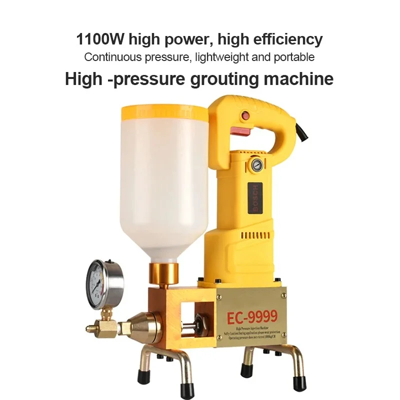 High Pressure Waterproof Grouting Machine 1100W Epoxy/Polyurethane Foam Injection Pump Liquid Leakage Tool Grouting Machine