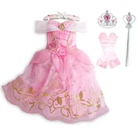 Costume de princesse pour enfants, robe fantaisie à fleurs, pour noël, anniversaire, carnaval, déguisement raiponce Belle, nouvelle collection 2024 4