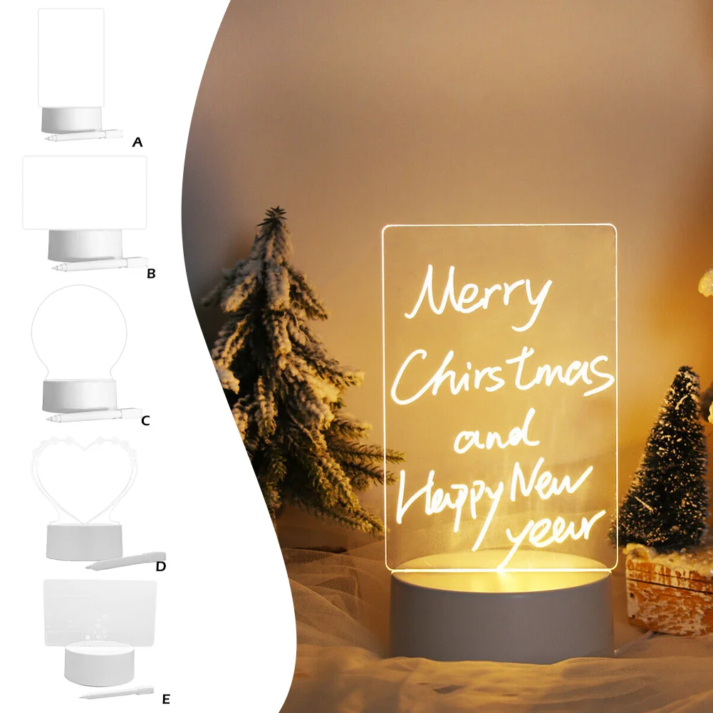 

LED Note Board Night Lamp Message Board With Pen USB Plug-in Writable Night Lamp Gift For Children Girlfriend Creative Light