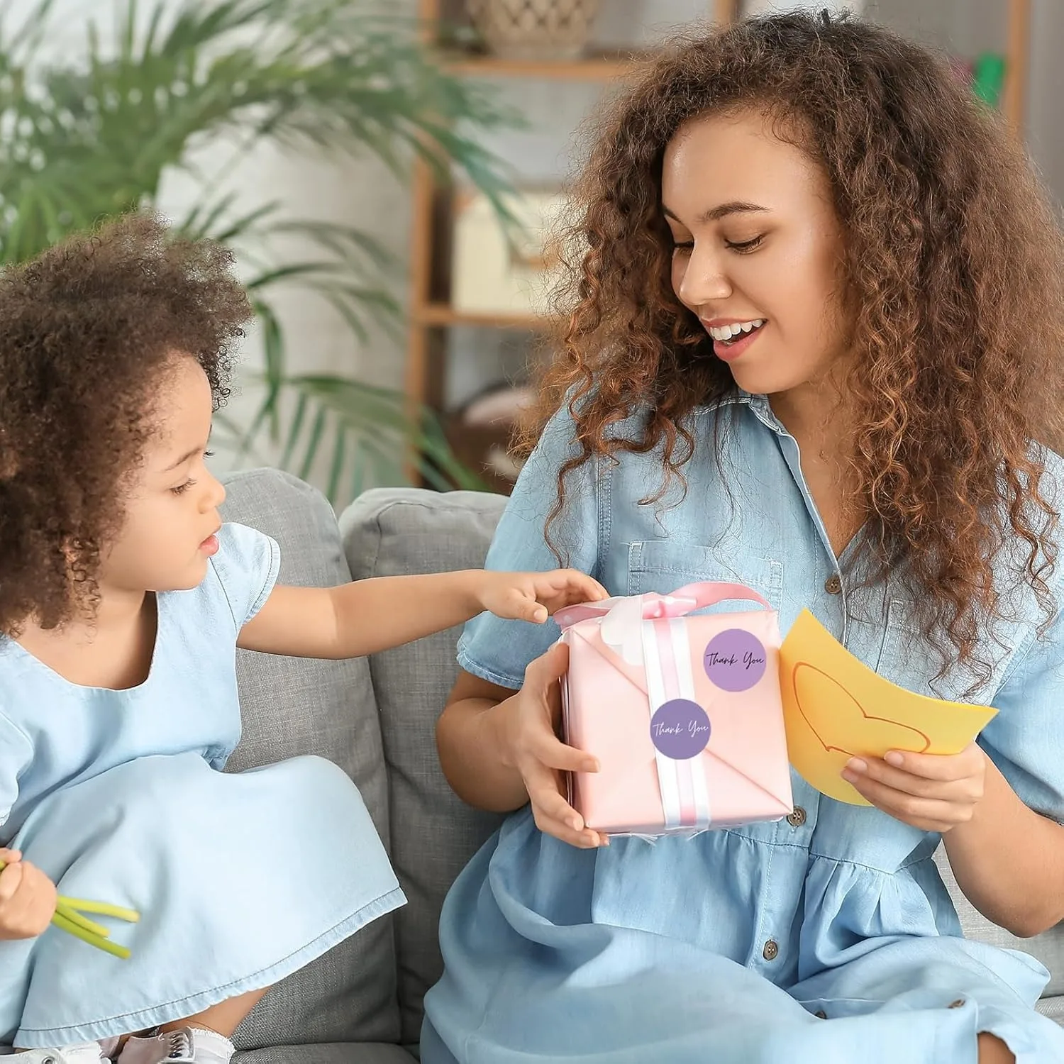 500개 1인치 모란디 감사 스티커, 포장 장 소기업 스티커, 봉투 씰, 선물 포장 및 공예용