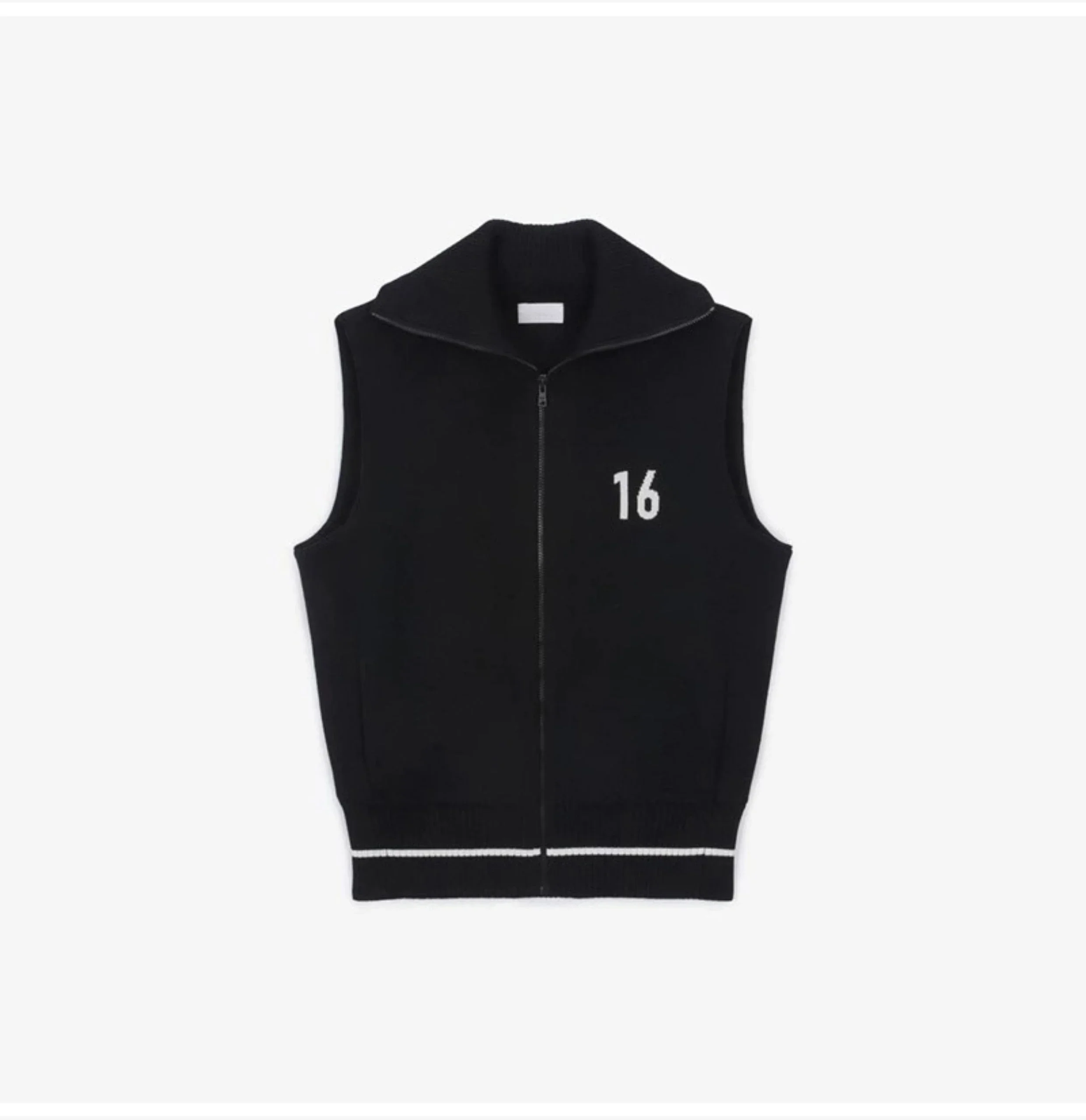 

Korean Golf Suit Women's Autumn Polo Neck Zipper Knitted Vest Outdoor Sports Sleeveless Coat