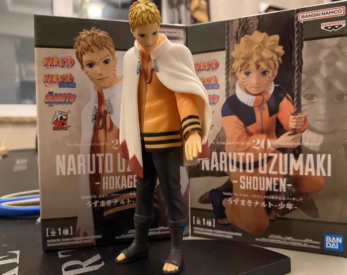  Banpresto - Naruto 20th Anniversary - Uzumaki Naruto Hokage  Statue : Toys & Games