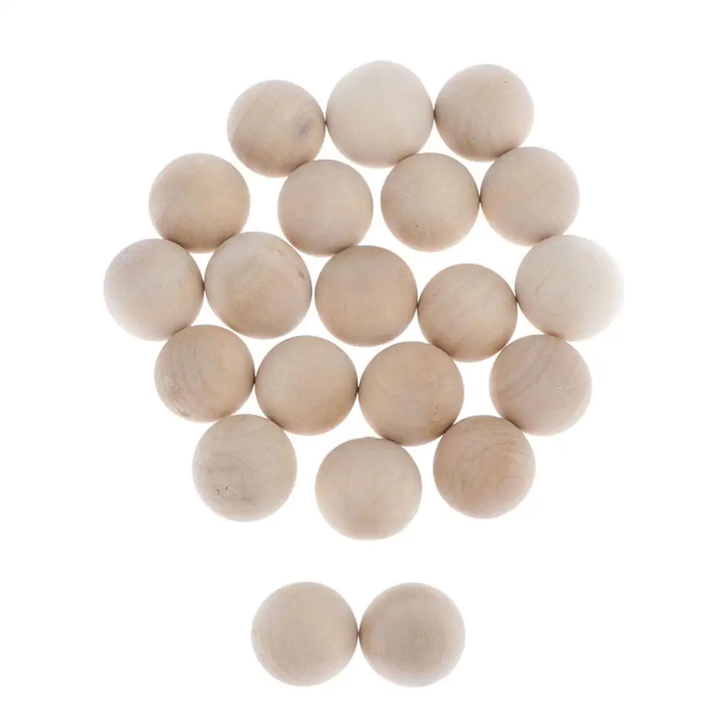 

10x Round Wooden Beads Loose Beads for Children Beads Crafts 30mm
