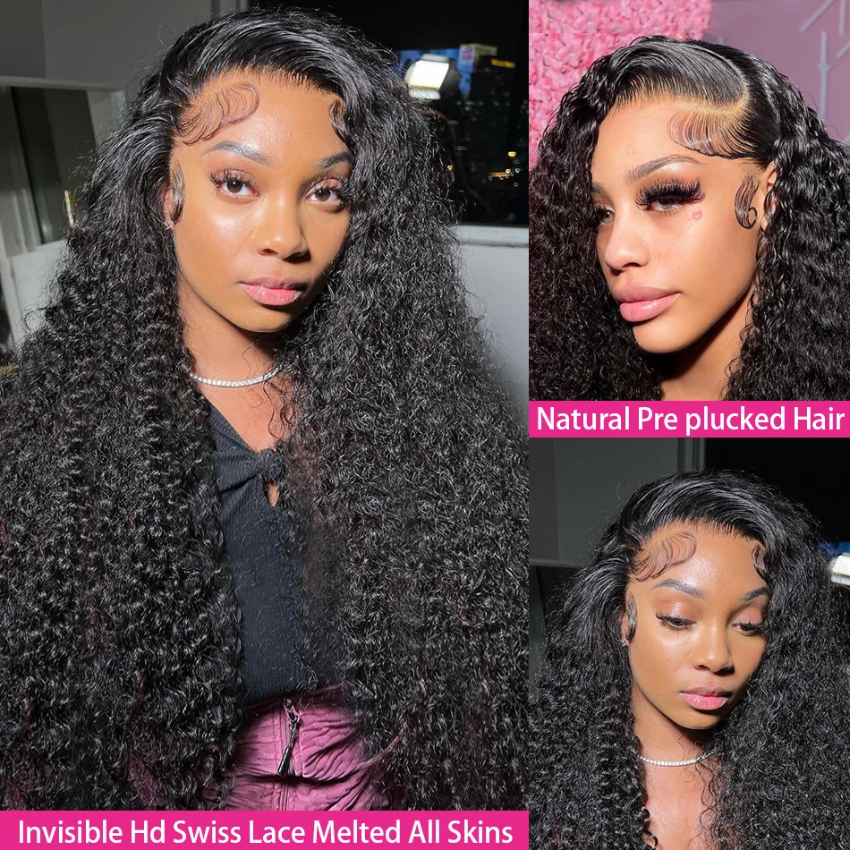 Human hair wigs,human hair wig,lace front wig,front lace wig 250 Density Human Hair Wig 4x4 5x5 lace Closure Wig Transparent Curly Human Hair Deep Wave 13x6 Lace Frontal
