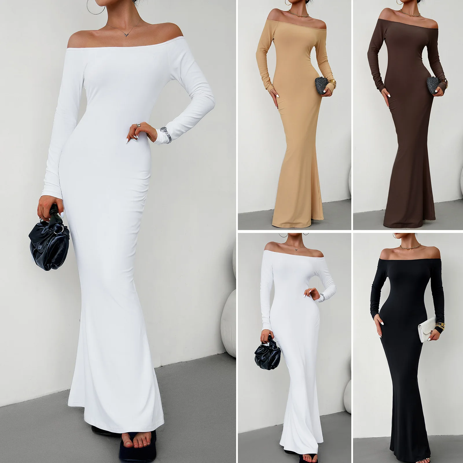 

Spring and Summer Women’s Sexy Elegant Slim One-shoulder Dress