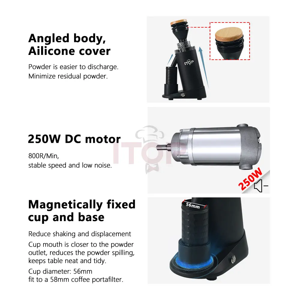 ITOP Coffee Grinder Machine Coffee Maker 64MM Flat Titanium Burrs Powder Grinding Machine Stepless Finess Espresso Coffee ITOP40 5