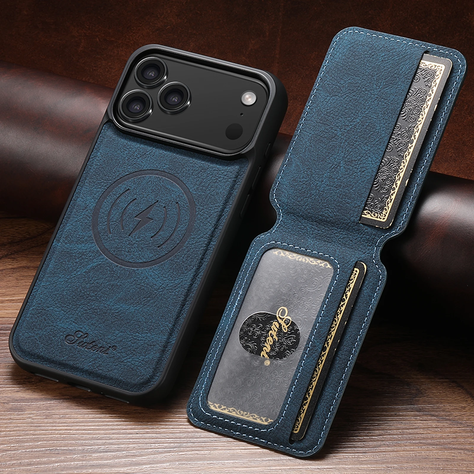 iPhone Leather Case with Card Holder & Stand 1