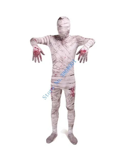 

Halloween cosplay horror mummy Catsuit Costume Printing and dyeing pattern Lycar full Bodysuit