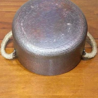 Marmite en cuivre vintage, marmite chaude fabriquée à la main, ustensile de cuisson pour faire bouillir, râmer et ragoût de pâtes, avec couvercle, casseroles portables de 18 cm 6