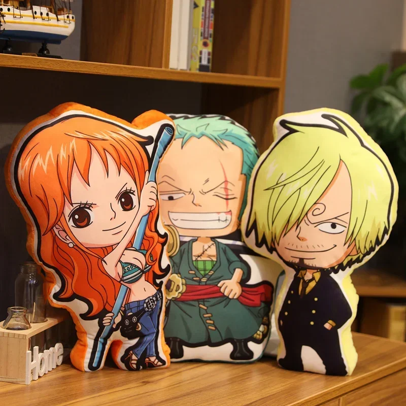 Anime One Piece Original Plush Pillow Luffy Sanji Brook Cushion Couch Bedroom Doll Soft Stuffed Toys Birthday Christmas Gift