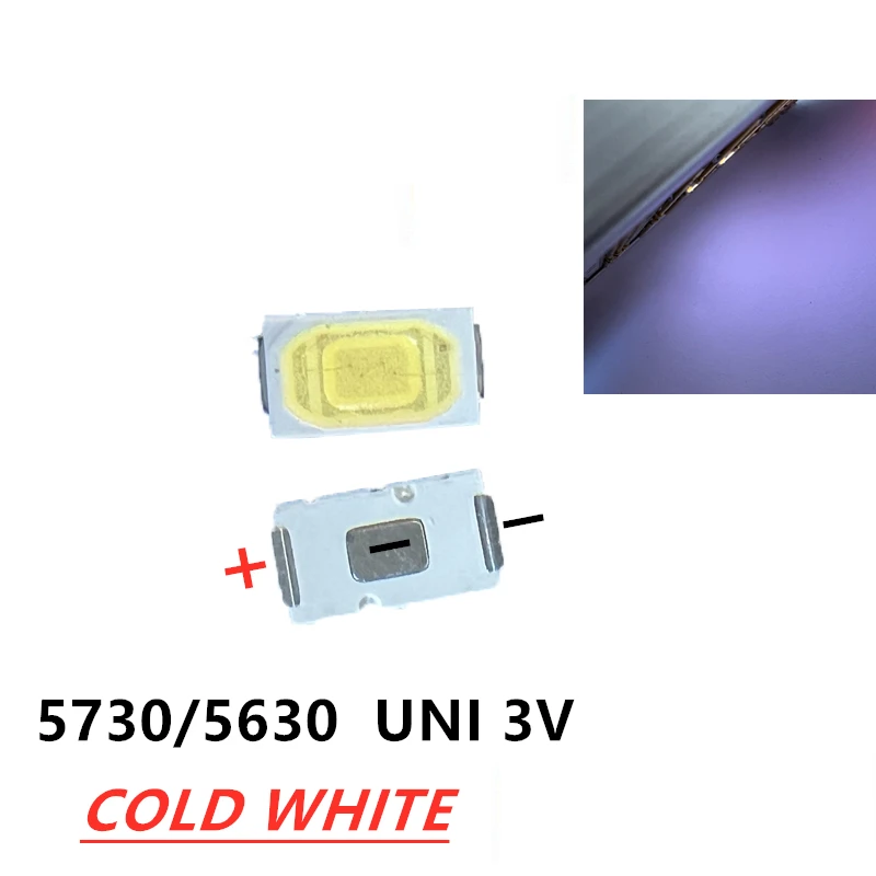 thumbnail image 1 of Retroiluminación LED para TV Samsung Seoul lextar uni LG 5630 5730 3V 0,5W 1W SMD LED Blanco frío 50 piezas - 100 piezas, 1 of 5