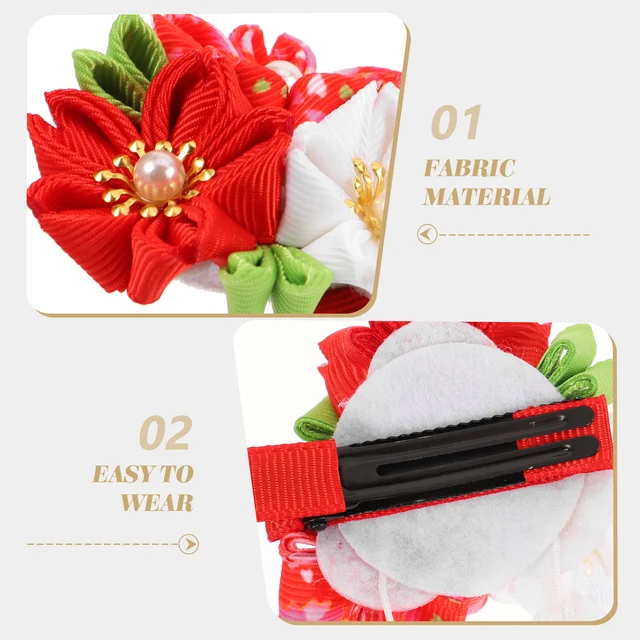 elegant hair clip with floral decoration and tassel style