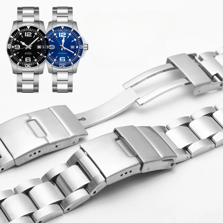 Per Longines Conquest Double Press Fold Buckle Watch Strap Original Men Diving Sports Series Accessori Muslimah