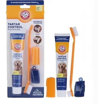 Kit di strumenti per la pulizia degli animali domestici Kit di prodotti per la cura delle gengive del cane Riduce la placca e il tartaro per il set di spazzolini universali per dentifricio per animali domestici 1