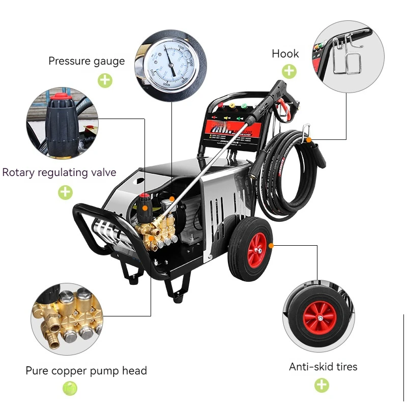 High Pressure Clean Machine 220V Rust Removal Car Washing Machine Home Small Electric Floor Scrubber Commercial Car Wash Pump 3