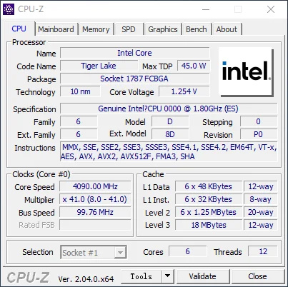 DIY Gaming PC Motherboard with Embed 11th Core CPU 0000 ES 1.8GHz PCIE4.0 (For Product Performance, Please Refer To i5-11400H)