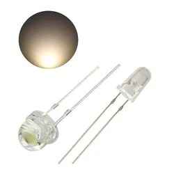 Multi-Color LED Light Bead Set - 5mm & 3mm White, Red, Green, Blue & Yellow (10-Pack) for 12V 5mm Round (Warm3000-3200k)