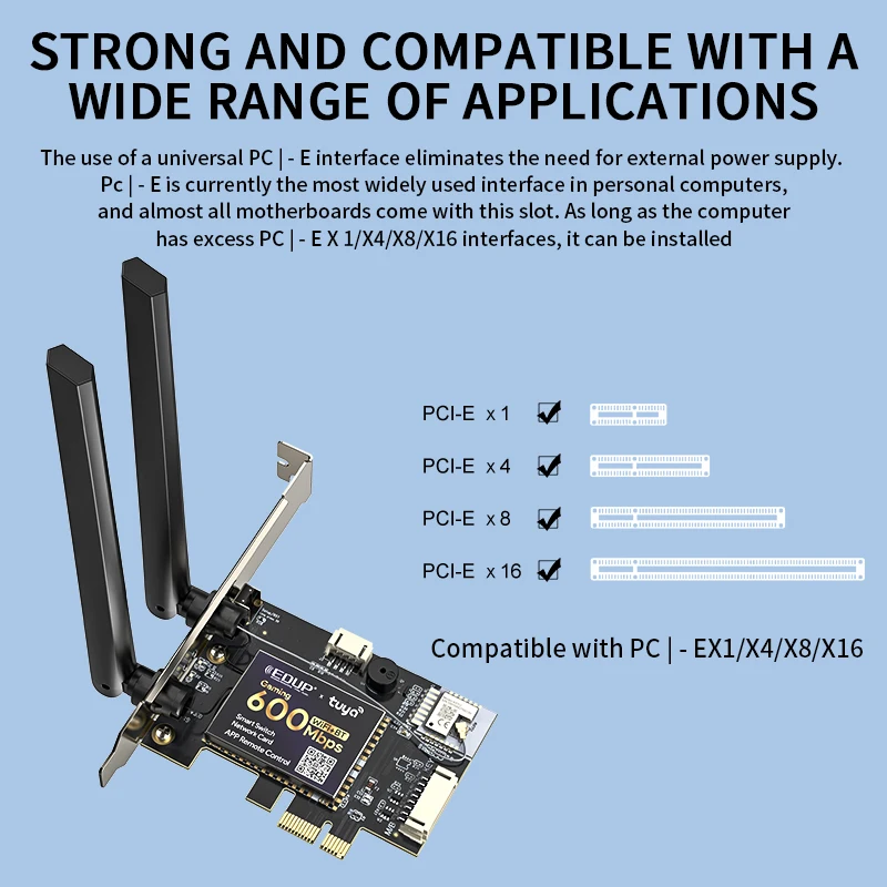 Edup-interruptor Inteligente com Controlo Remoto Adaptador Wifi 600 3000mbps Cartão de Rede Inteligente Bluetooth Reinicialização do Computador - Imagem 4