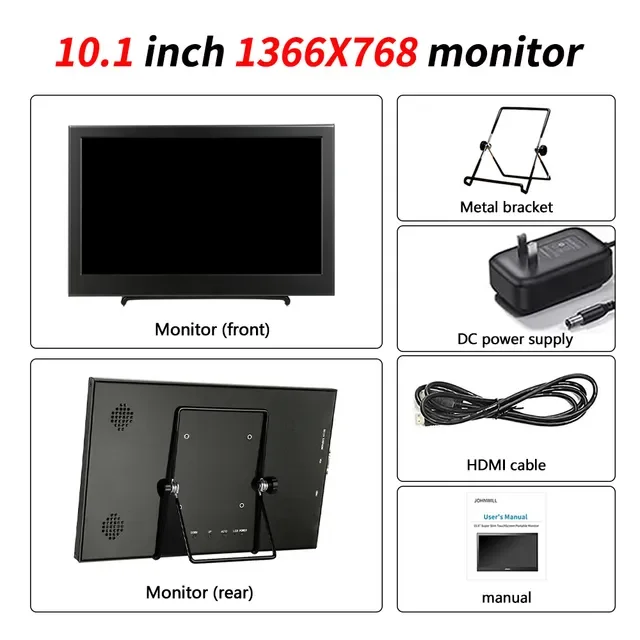 HD 1080P IPS LCD ޴ , VGA HDMI ̽ , 10.1 ġ ǻ ̹  PC, PS3, PS4, XBOx360 
