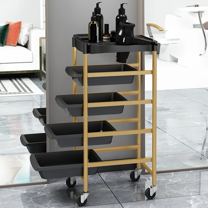 Hairdresser Beauty Salon Trolley Rolling Cosmetic Barber Spa Tattoo Salon Trolleyhair Wozek Narzedziowy Beauty Furniture WKST multi layer storage trolley